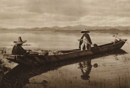 Mexico: Laguna de Patzcuaro (b/w photo)