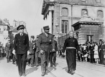 Marshal de Lattre and Canon Kir at the Liberation of Dijon (France) on october 3, 1944