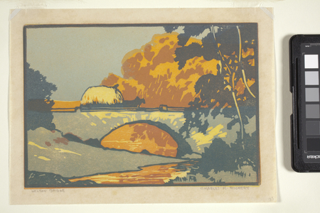 Wilton Bridge (colour woodblock print)