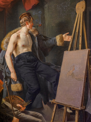A Girl from Amager selling fruit in an Artist’s Studio, detail, 1828  (oil on canvas)