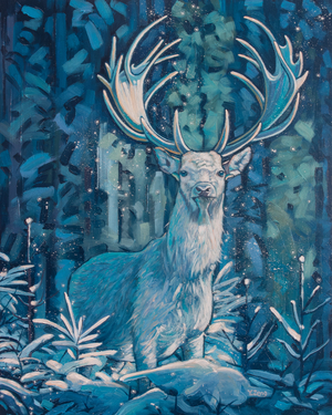 Frosty stag, 2021 (oil on canvas)