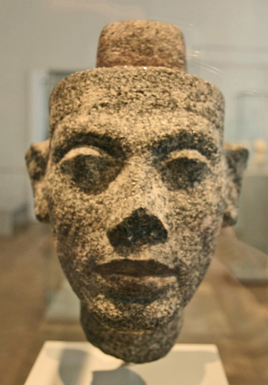 Bust of Nefertiti (c1370- c1330 BC) Great Royal Wife (chief consort) to the Egyptian Pharaoh Akhenaten. Nefertiti and her husband were known for a religious revolution. They started to worship one god only, Aten, the sun's disc.