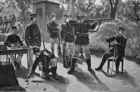 Soldiers at the shooting range, 1876, Germany