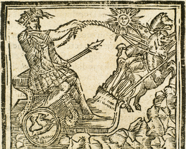 Representation of the Sun and the signs of the zodiac that are under its influence (engraving)