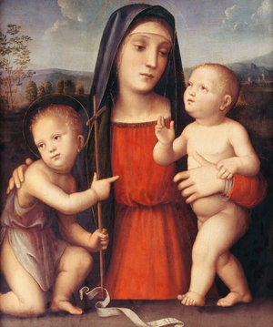 Madonna, Child, and St. John (tempera on wood)
