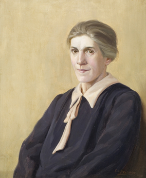 Portrait of Miss C. Hayes, long-serving employee of the Wills company, 1925 (oil on canvas)