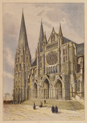 Notre-Dame De Chartres (colour litho)