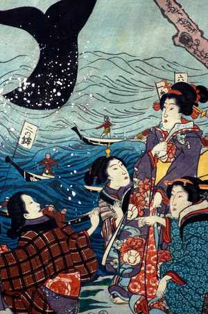 The Flourishing of Seven Coasts with  Big Fish (Nana ura tairyō hanjō no zu)
