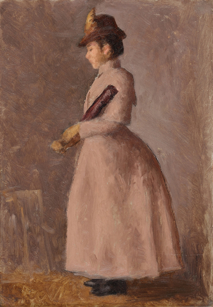Young Girl with Music Roll (Andrée Bonnard, Sister of the Artist), 1887(oil on cradled panel)