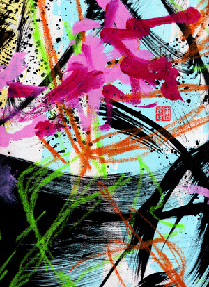 Mozart's Spring Ink Abstraction 3, 2020 (acrylic on canvas)