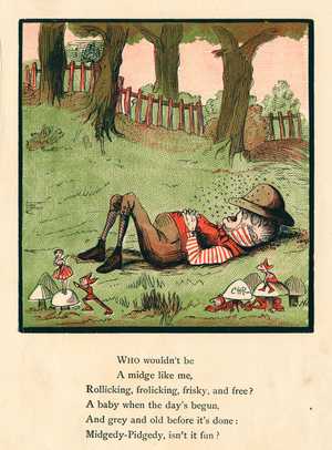 One of Charles Ross's Merry Conceits and Whimsical Rhymes, 1883 (litho)