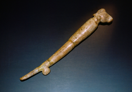 A bone sickle found at Kebara Cave was used to harvest grain. Kebara Cave is a limest…, 1988 (photo)