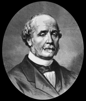 Albert 4th duke of Broglie (1821-1901) representativ, here during a crisis May 16, 1877, engraving