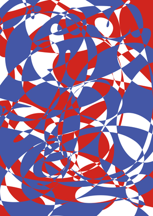 Blue, Red, 2017 (mixed media)