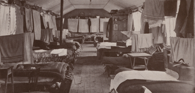 Lofthouse Park Camp: The General Sleeping Quarters (b/w photo)