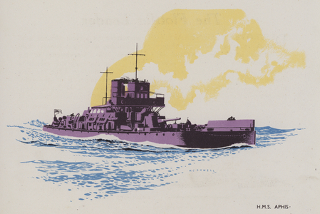HMS Aphis (colour litho)