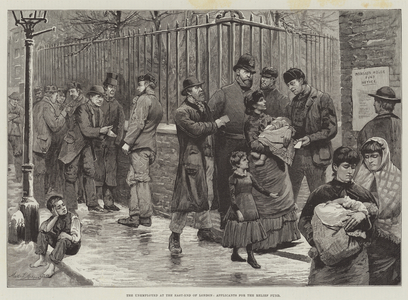 The Unemployed at the East-End of London, Applicants for the Relief Fund (engraving)