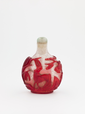 Snuff bottle with lid (glass)