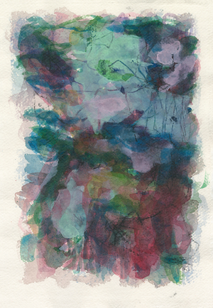Abstract composition, Organic/plant series, 2021(watercolour, gouache & charcoal on watercolour paper)