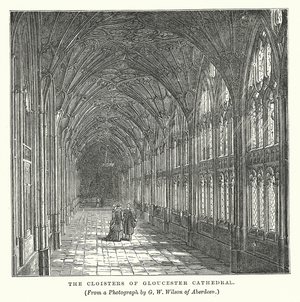 The Cloisters of Gloucester Cathedral (engraving)