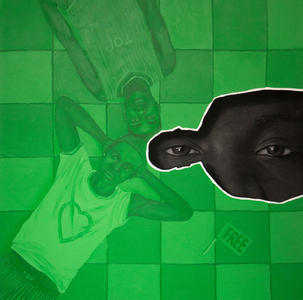 3 (Community), 2022 (charcoal and acrylic on canvas)