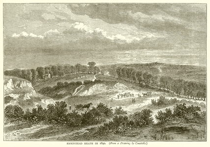 Hampstead Heath in 1840 (engraving)