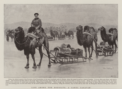 On the Russo-Chinese frontier, life among the Bouriats (engraving)