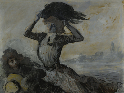 Départ, le coup de vent, vers 1900 (huile sur toile)
