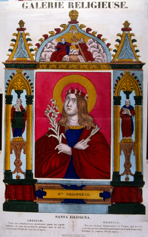 French 19th century illustration of Saint Philomena