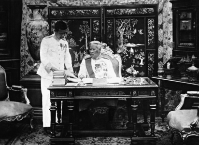 King Sisowath of Cambodia, 1927 (b/w photo)