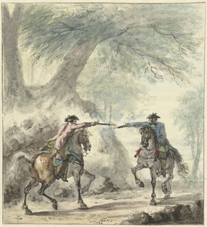 Duel, 1740 (watercolour on paper)