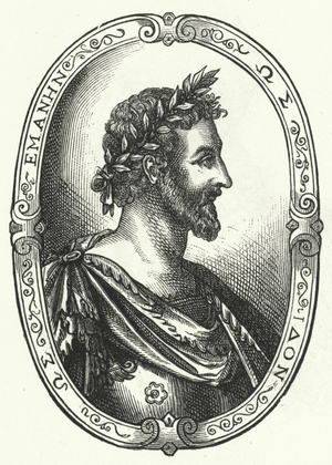 Pierre Ronsard, French poet (engraving)
