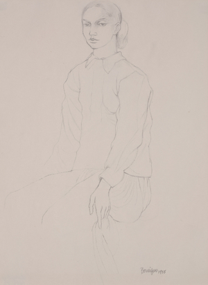 Seated Girl, 1955 (pencil on paper)