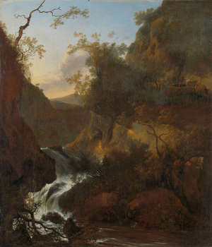 A waterfall, 1649-1673 (oil on canvas)