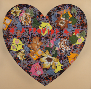 Provide, 1982 (acrylic & fabric on tan wove paper)