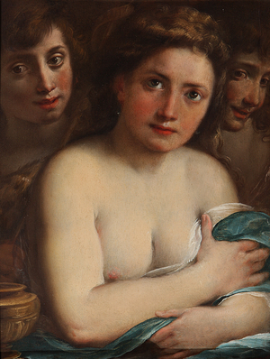 Mary Magdalene with Saint John the Baptist and ?an Angel