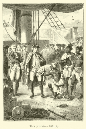 They gave him a little pig (engraving)