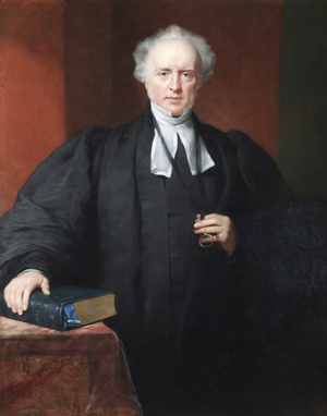 Reverend Sir Erasmus Henry Griffies-Williams, 2nd Baronet of Llwyn y Wormwood, Myddfai, Llandovery and Chancellor of St David's, Pembrokeshire (oil on canvas)