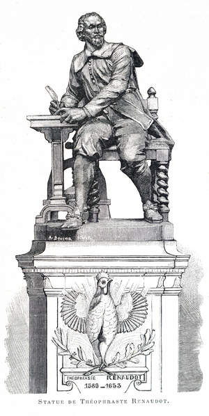 A statue of Theophraste Renaudot.