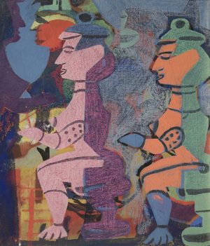 Tribal Figures, 1938 (oil on canvas)