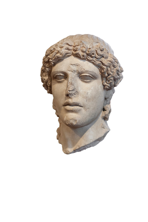 Head of Apollo, Kassel type, roman copy of a greek original by Phidias (insular marble)