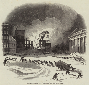 Destruction of the "Tribune" Office, New York (engraving)