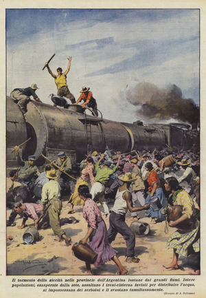 The torment of drought in the provinces of Argentina far from the great rivers (Colour Litho)