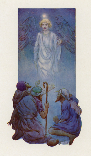 "Fear not," said the angel (colour litho)
