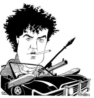 Jeremy Clarkson, caricature by John Minnion