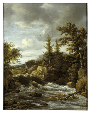 Waterfall in Norway (oil on canvas)