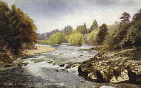 Below the Salmon Pool, Builth Wells (coloured photo)