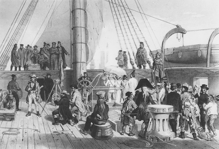 Dumont d'Urville passing through the Arctic Circle (lithograph)