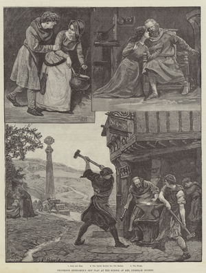 Professor Herkomer's New Play at the School of Art, Dyreham, Bushey (engraving)