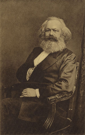 Karl Marx (1818-1883), German philosopher, economist, historian and political theorist (b/w photo)